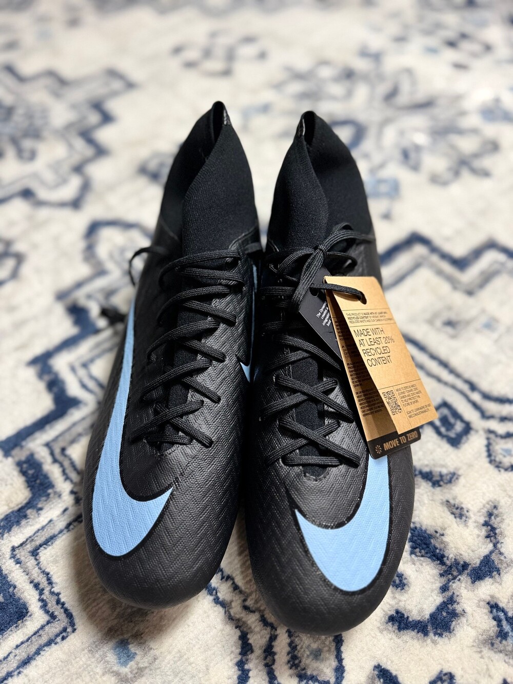 Nike Phantom GT2 Elite Men's 9.5 Black Blue Soccer Cleats Recycled